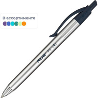 Ручка шариковая автоматическая Milan Silver синяя (толщина линии 1 мм)