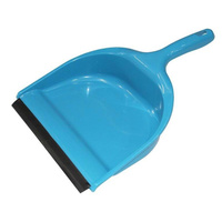 Совок для мусора с резиновой кромкой пластик голубой (ширина 20 см, ручка 10 см)