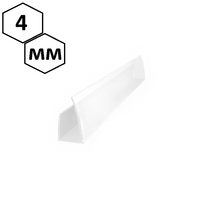 Торцевой профиль для сотового поликарбоната 4 мм, белый