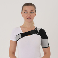 Бандаж для плечевого сустава с аппликаторами биомагнитными медицинскими «Крейт» А-600, №6, черно-серый
