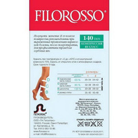 Гольфы Filorosso (получулки) женские компрессионные лечебно-профилактические Терапия №1 140 den 2 класс, 36-40, черный