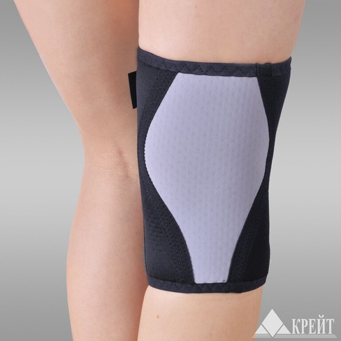 Бандаж для коленного и локтевого сустава с аппликаторами биомагнитными медицинскими "Крейт" А-450 №5, черно-серый