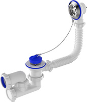 Сифон для ванны регулируемый с выпуском и переливом (V210)