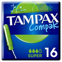 Тампоны гигиенические с аппликатором Tampax Compak Super Duo (16 штук в упаковке)