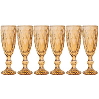 Набор бокалов для шампанского Lefard Ромбо стеклянные 150 мл (6 штук в упаковке)