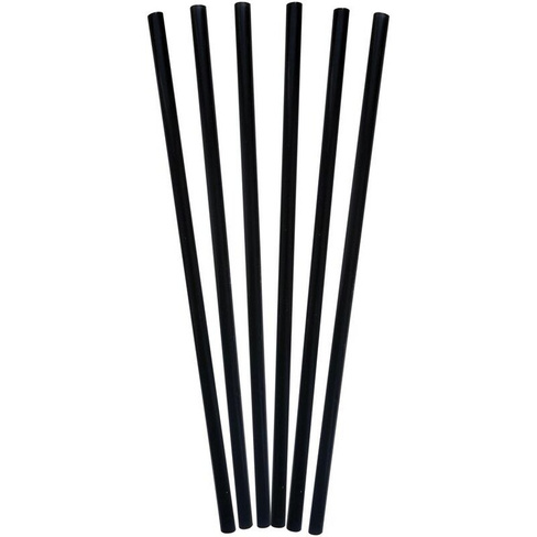 Трубочки для коктейля полипропиленовые черные прямые длина 240 мм диаметр 8 мм (150 штук)