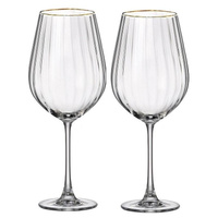 Набор бокалов для вина Crystal Bohemia Col Optic стеклянные 650 мл (2 штуки в упаковке)