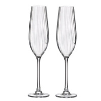 Набор бокалов для шампанского Crystal Bohemia Col Optic стеклянные 260 мл (2 штуки в упаковке)