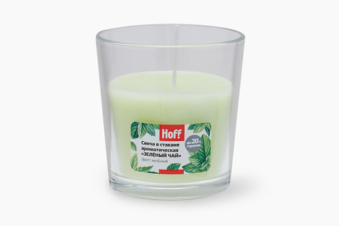 Свеча в стакане HOFF Зелёный чай
