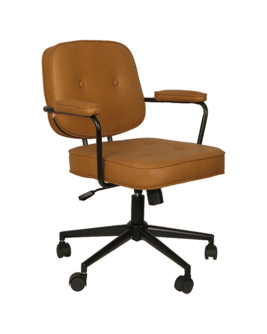Кресло офисное Snoop коричневый Компьютерное кресло Stool Group Snoop коричневое в обивке из экокожи, газлифт