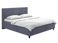 Двуспальная кровать Амира Люкс ПМ Серый, велюр, 160х200 см