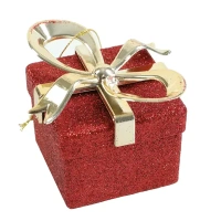 Новогоднее украшение Коробка 10x6 см цвет красно-золотой Без бренда Отсутствует