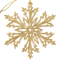 Новогоднее украшение Снежинка Морозко 12x12 см цвет золото Без бренда Отсутствует
