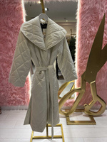 Стеганое утепленное пальто в курточной ткани замш - 42-46