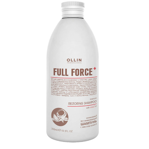 FULL FORCE Интенсивный восстанавливающий шампунь с маслом кокоса 300мл, OLLIN OLLIN Professional