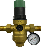 Клапан понижения давления на 1" наружная-наружная на горячую воду DN25 с маноместром ХК R06-1H