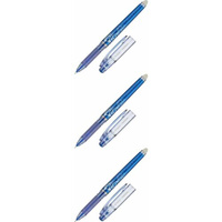 Pilot Ручка гелевая стираемая Frixion Point, 0,5 мм, синий, грип, 3 шт